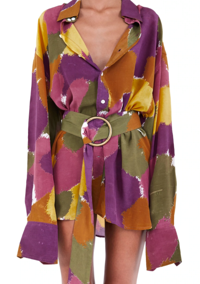 Bamba Swim Titan Top Dry Brush Purple Patch Beach Cover Up